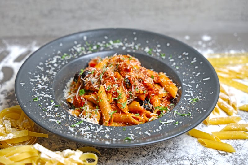 Spicy penne arrabbiata with San Marzano tomato sauce